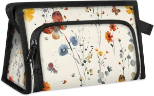 Sedentary Butterfly Makeup Bag For Women Travel Cosmetic Bag With Handle Organizer Toiletry Bag Pouch Zipper Bag Make Up Bags With Compartments Stylish Makeup Storage Pouch