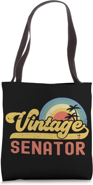 Senator Vintage Sunset Profession Retro Job Title Tote Bag