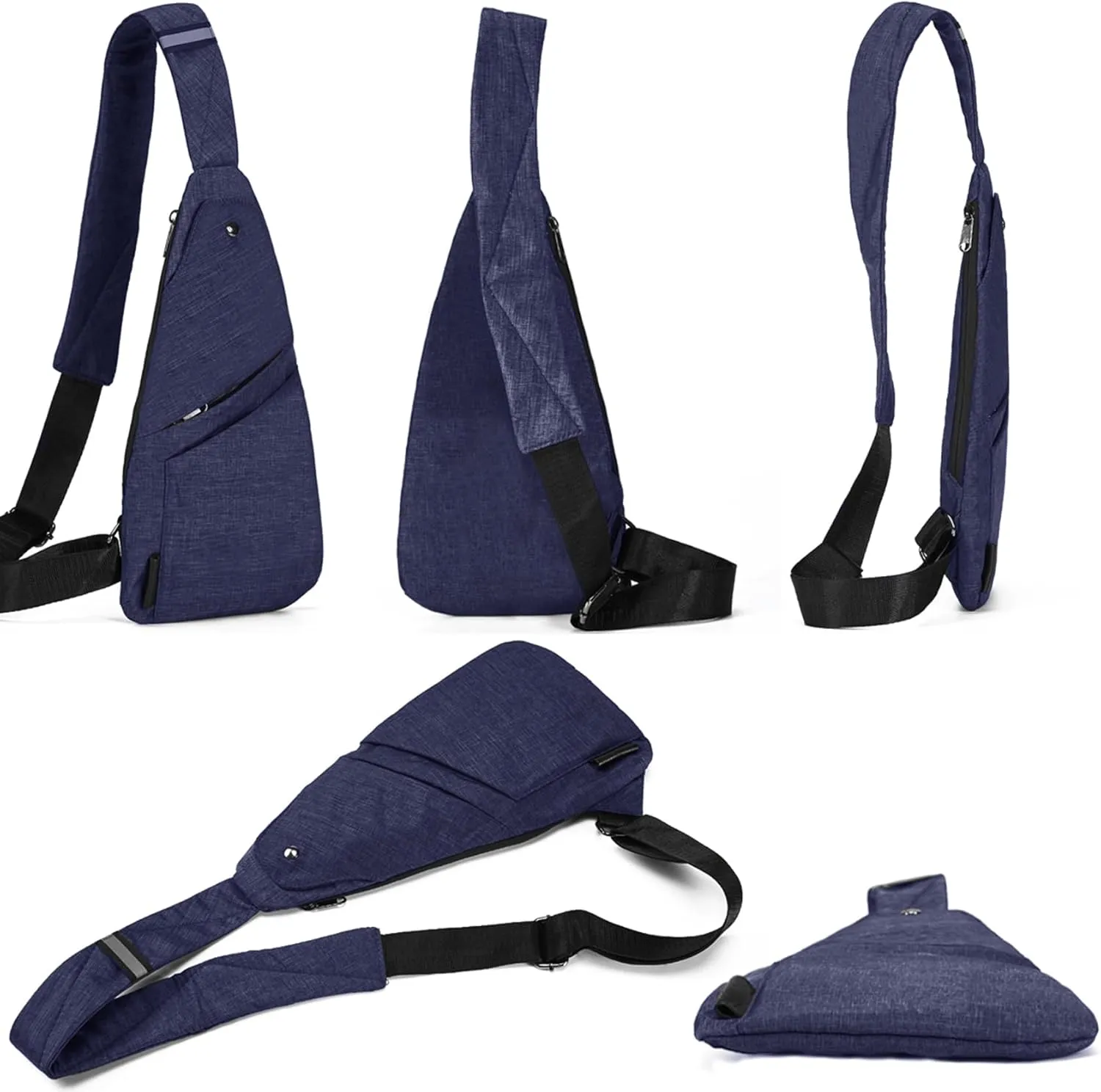 Seoky Rop Slim Sling Bag Small Ultra Thin Water Resistance Crossbody Chest Shoulder Backpack Personal Pocket Bag Blue