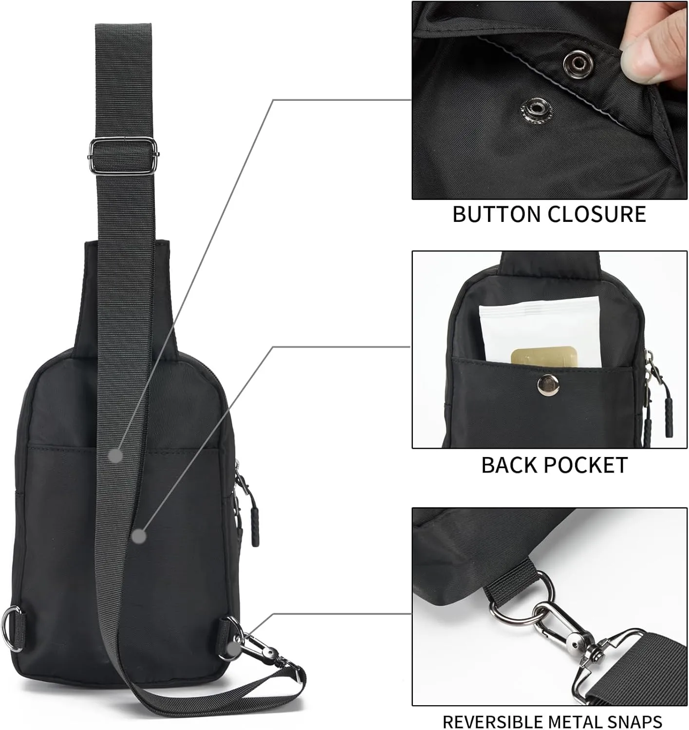 Seoky Rop Small Crossbody Bags for Women Men Nylon Water Resistant Sling Bag for Running Workout Travel