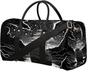 Ship Starry Sky Travel Duffel Bag for Women Men Waterproof Foldable Overnight Weekender Bag Large Capacity Sports Gym Bag