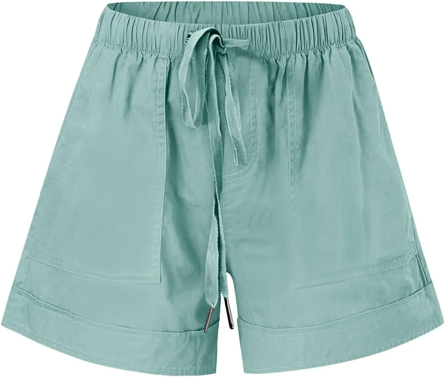 Shorts for Women 2024 Drawstring High Waisted Summer Bermuda Shorts Soft Trendy Lounge Shorts Beach Vacation Shorts