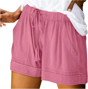 Shorts for Women 2024 Drawstring High Waisted Summer Bermuda Shorts Soft Trendy Lounge Shorts Beach Vacation Shorts