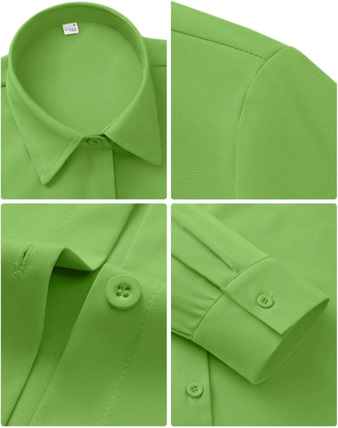 siliteelon Women's Stain Shield Dress Shirts Wrinkle Free Long Sleeve Shirts Solid Work Business Button Down Shirts