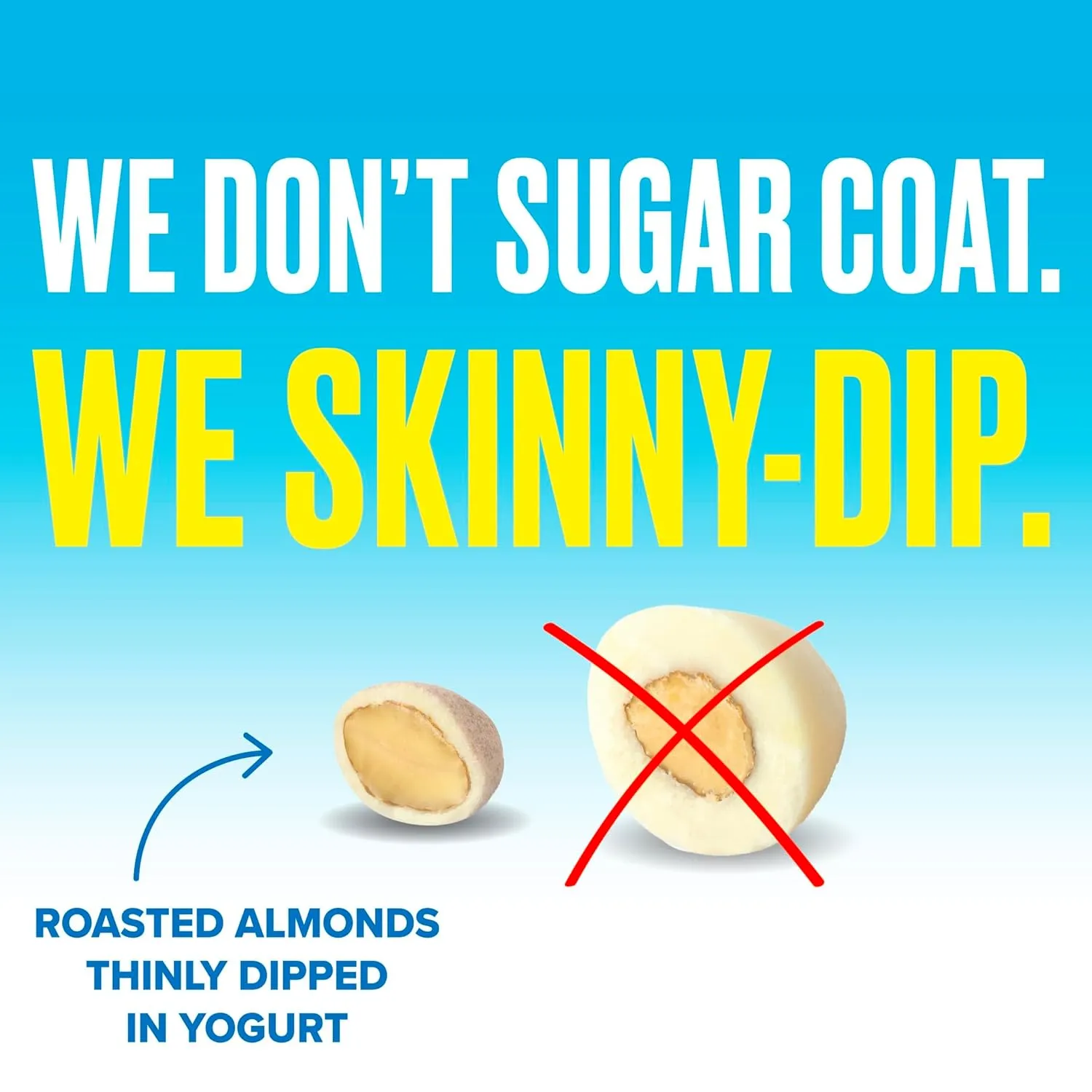 SkinnyDipped Lemon Bliss Yogurt Covered Almonds, Healthy Snack, Plant Protein, Gluten Free, 1.2 Ounce (Pack of 15)