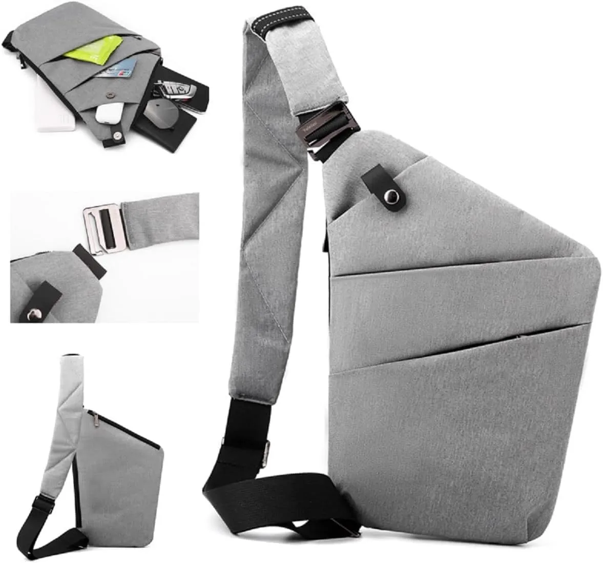 Slim Carry, The Slim Carry Sling Bag, Anti Theft Crossbody Bag, Carry Slim Carry Travel Safe Crossbody Bag (Navy Indigo)