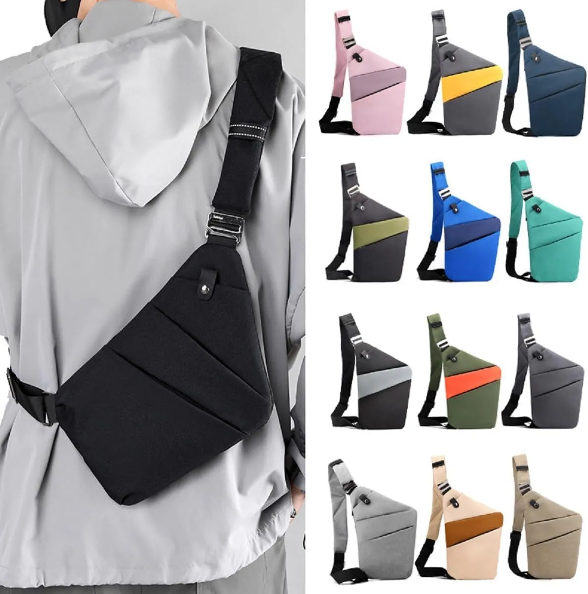 Slim Carry, The Slim Carry Sling Bag, Anti Theft Crossbody Bag, Carry Slim Carry Travel Safe Crossbody Bag (Navy Indigo)