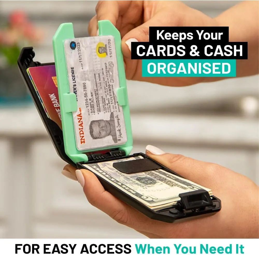 Slim Mint Wallet, Ultra-Thin, RFID-Blocking, AS-SEEN-ON-TV, ID Theft Protection, Easy to Carry, Reach Cards/Cash with the Touch of a Button, Optimizes Space, Aluminum Outer Shell, Crush-Resistant, 2PK