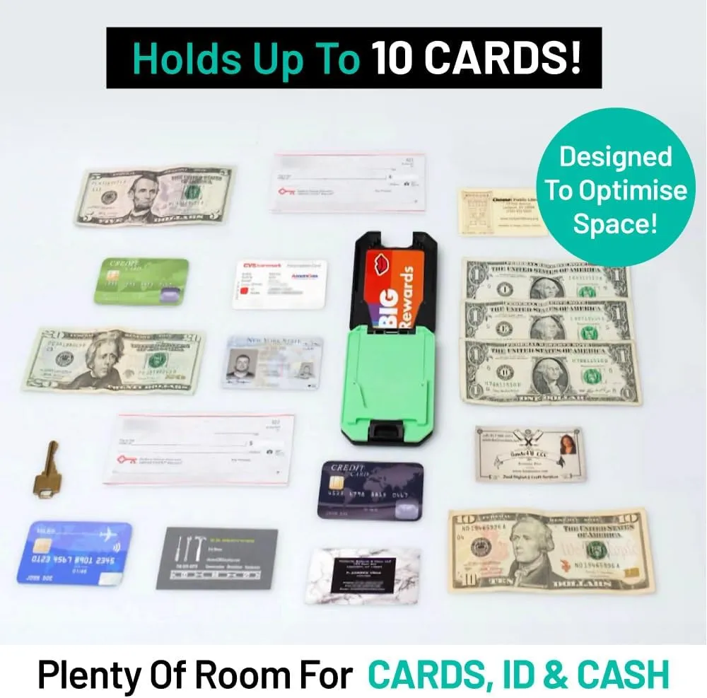 Slim Mint Wallet, Ultra-Thin, RFID-Blocking, AS-SEEN-ON-TV, ID Theft Protection, Easy to Carry, Reach Cards/Cash with the Touch of a Button, Optimizes Space, Aluminum Outer Shell, Crush-Resistant, 2PK