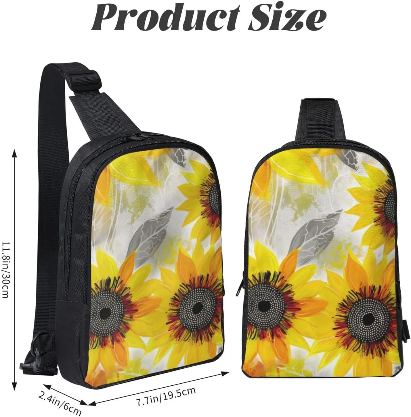 Sling Backpack Crossbody Sling Bag for Men Women Cross Chest Bag Abstract Sunflowers Shoulder Bag Travel Hiking Daypack