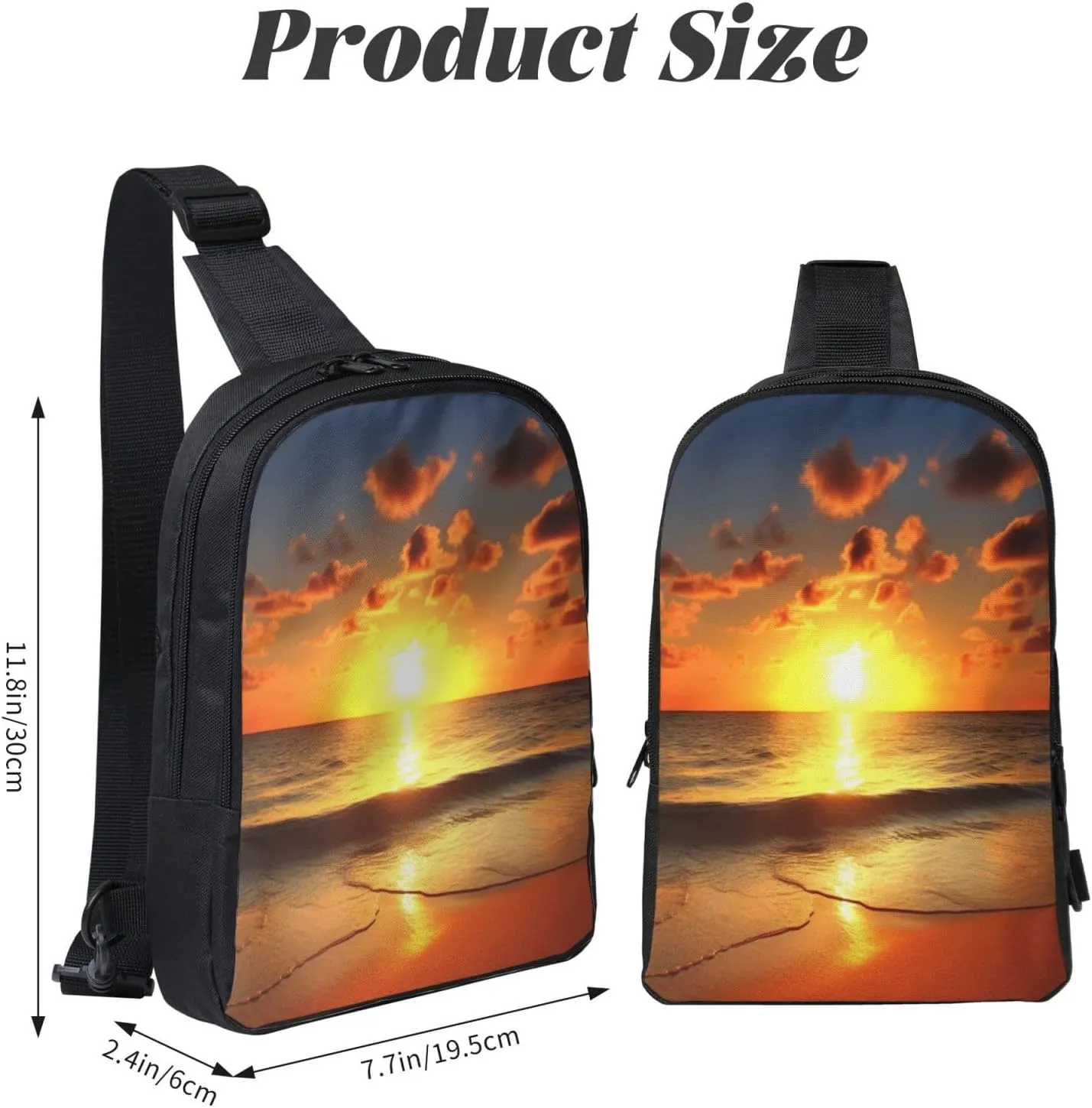 Sling Backpack Crossbody Sling Bag for Men Women Cross Chest Bag Beach Sunrise Shoulder Bag Travel Hiking Daypack