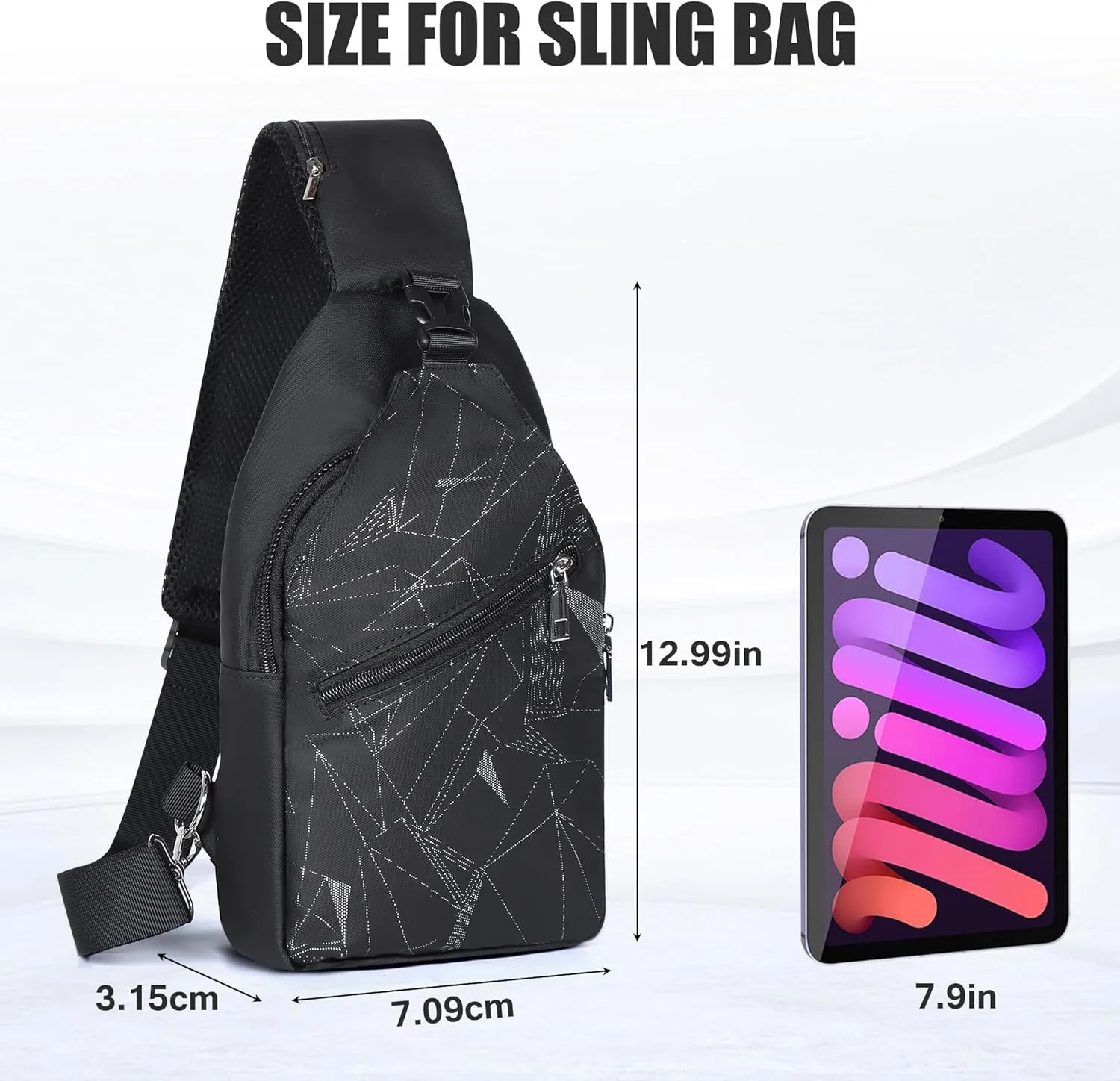Sling Bag for Men and Women Small Crossbody Bags Waterproof Sling Backpack for Travel Hiking Running