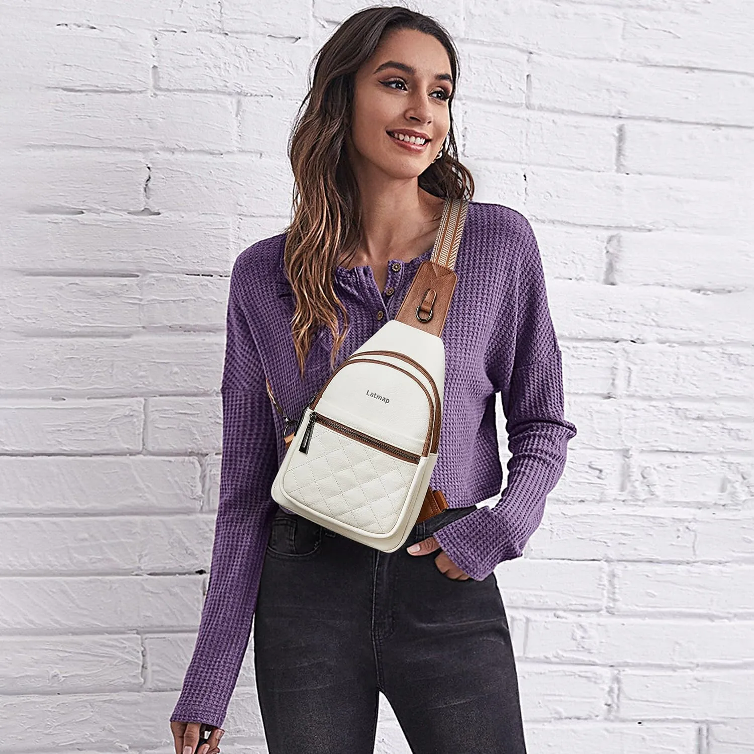 Sling Bag For Women Fanny Pack Crossbody Travel Shoulder Belt Bags Tote Backpack Purse Faux Leather