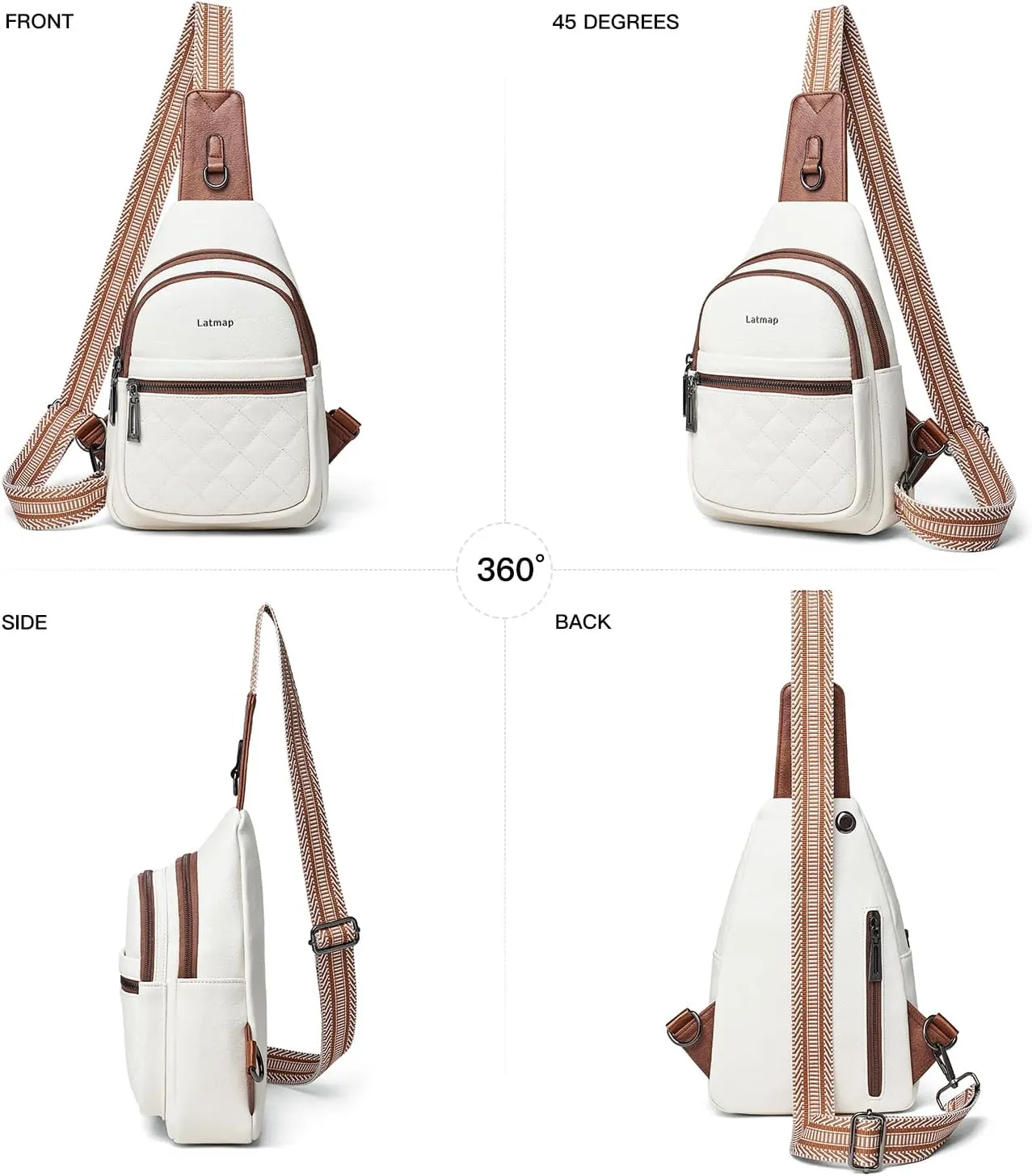 Sling Bag For Women Fanny Pack Crossbody Travel Shoulder Belt Bags Tote Backpack Purse Faux Leather