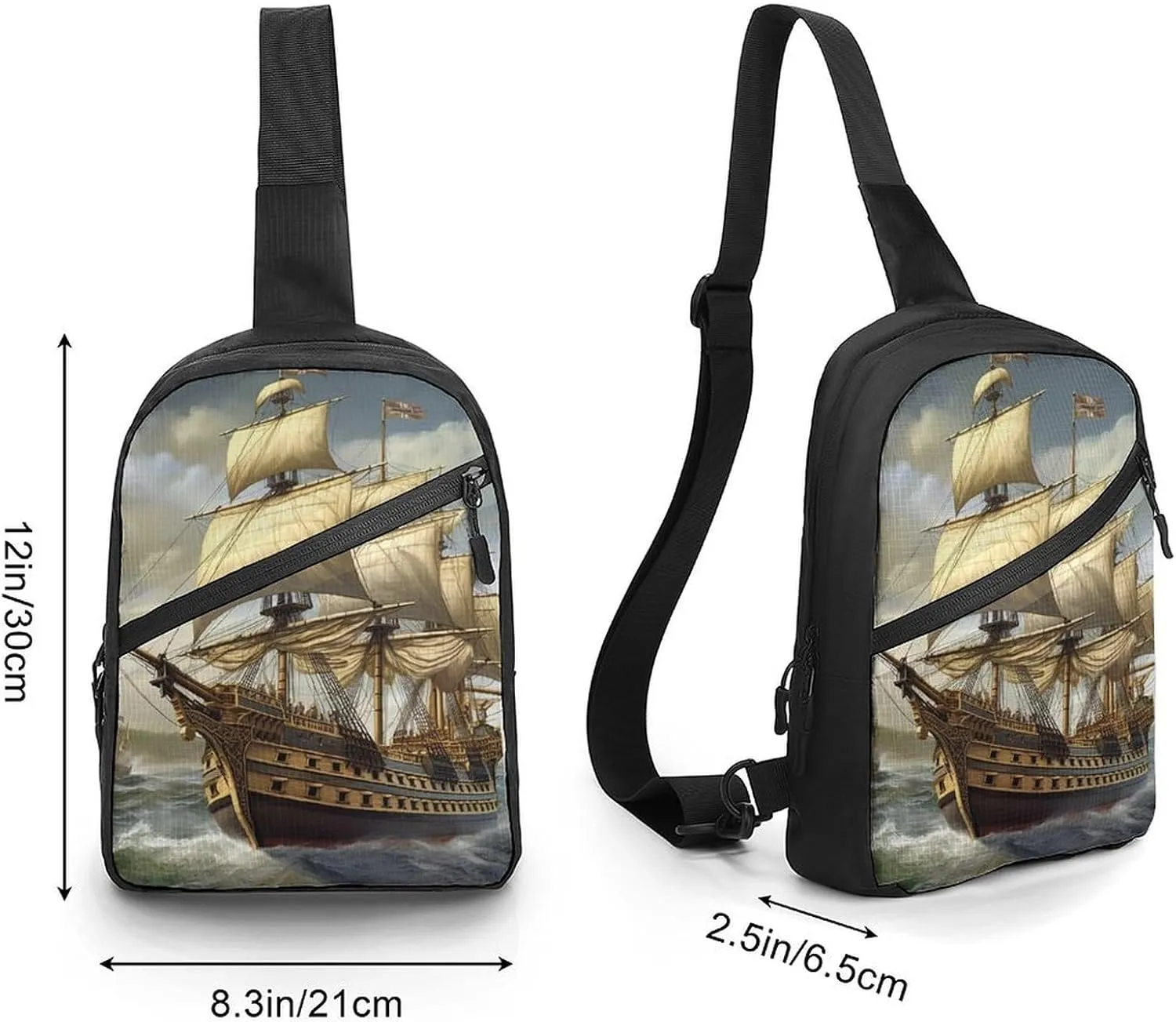 Sling Bag for Women Men Crossbody Sling Backpack Fruit And Spoon Chest Bags Shoulder Backpack Travel Hiking Daypack