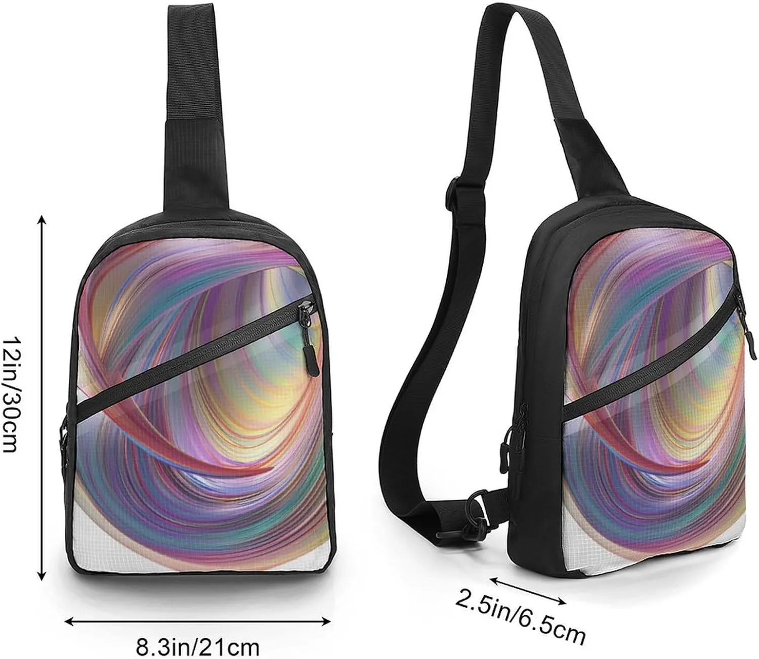 Sling Bag for Women Men Crossbody Sling Backpack Hand Drawn Shark Chest Bags Shoulder Backpack Travel Hiking Daypack
