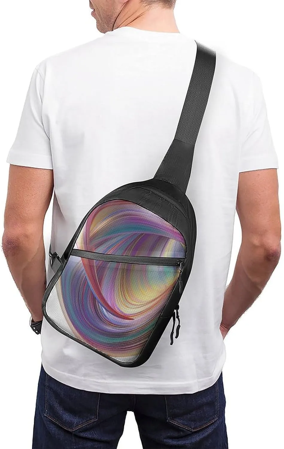 Sling Bag for Women Men Crossbody Sling Backpack Hand Drawn Shark Chest Bags Shoulder Backpack Travel Hiking Daypack