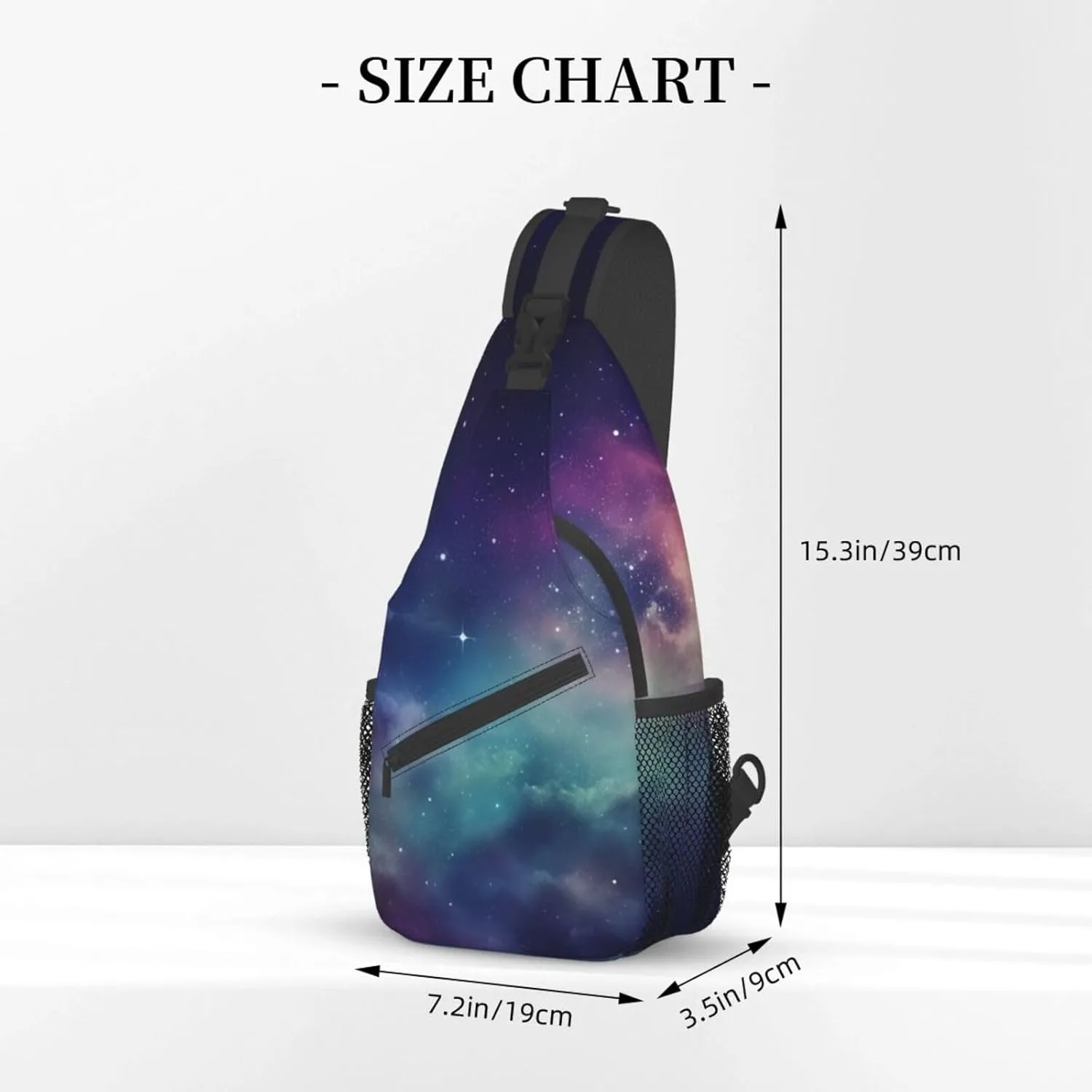 Sling Bag for Women Men Shoulder Bag Valley Chest Bag Travel Fanny Pack Lightweight Casual Daypack, Universe With Stars and Galaxy Interstellar, One Size