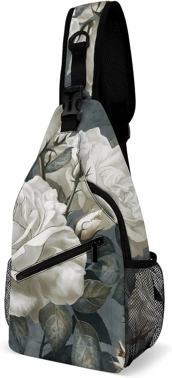 Sling Bags Gray And Beige Style Crossbody Bag for Women Men Cross Body Bag for Travel Hiking Shopping