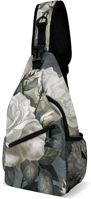 Sling Bags Gray And Beige Style Crossbody Bag for Women Men Cross Body Bag for Travel Hiking Shopping