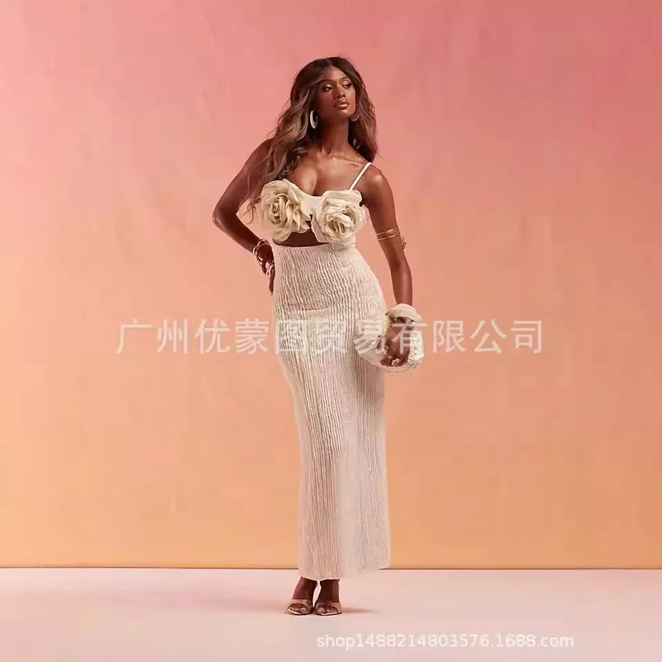 Sling Dress With Large Corsage