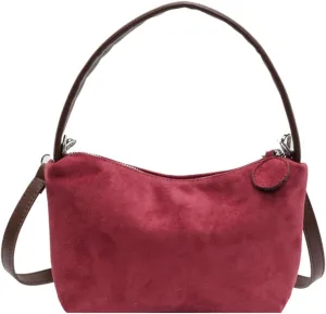 Slouchy Suede Cloud Crossbody Purse Women Crescent Satchels Shoulder Hobo Bags Trendy Travel Top-handle Mini Tote Handbag