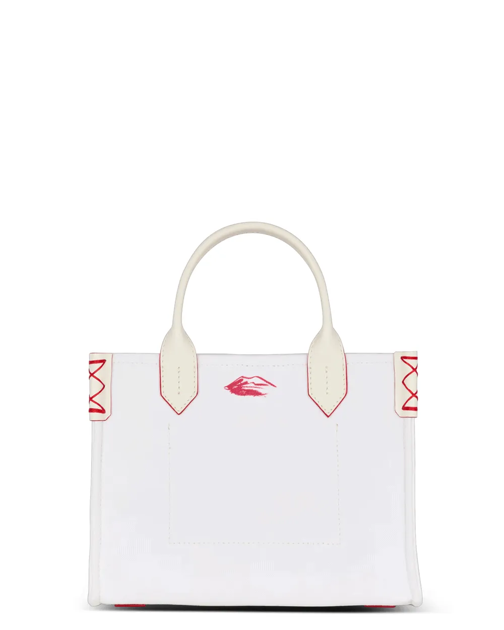 Small B-Army Lipstick Tote in Cream and Red