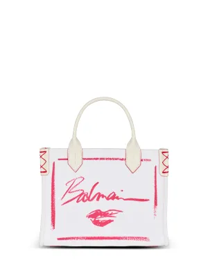 Small B-Army Lipstick Tote in Cream and Red