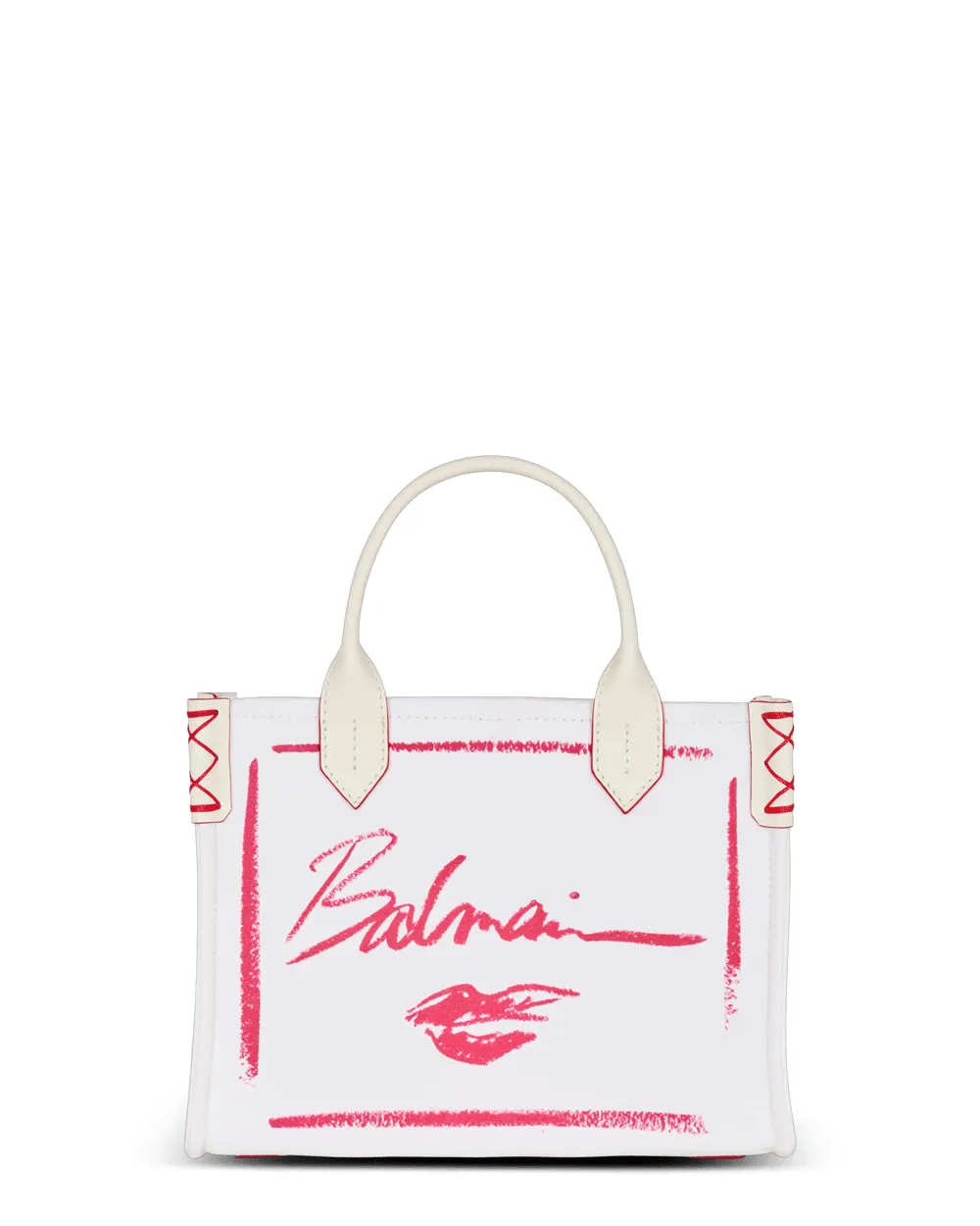Small B-Army Lipstick Tote in Cream and Red