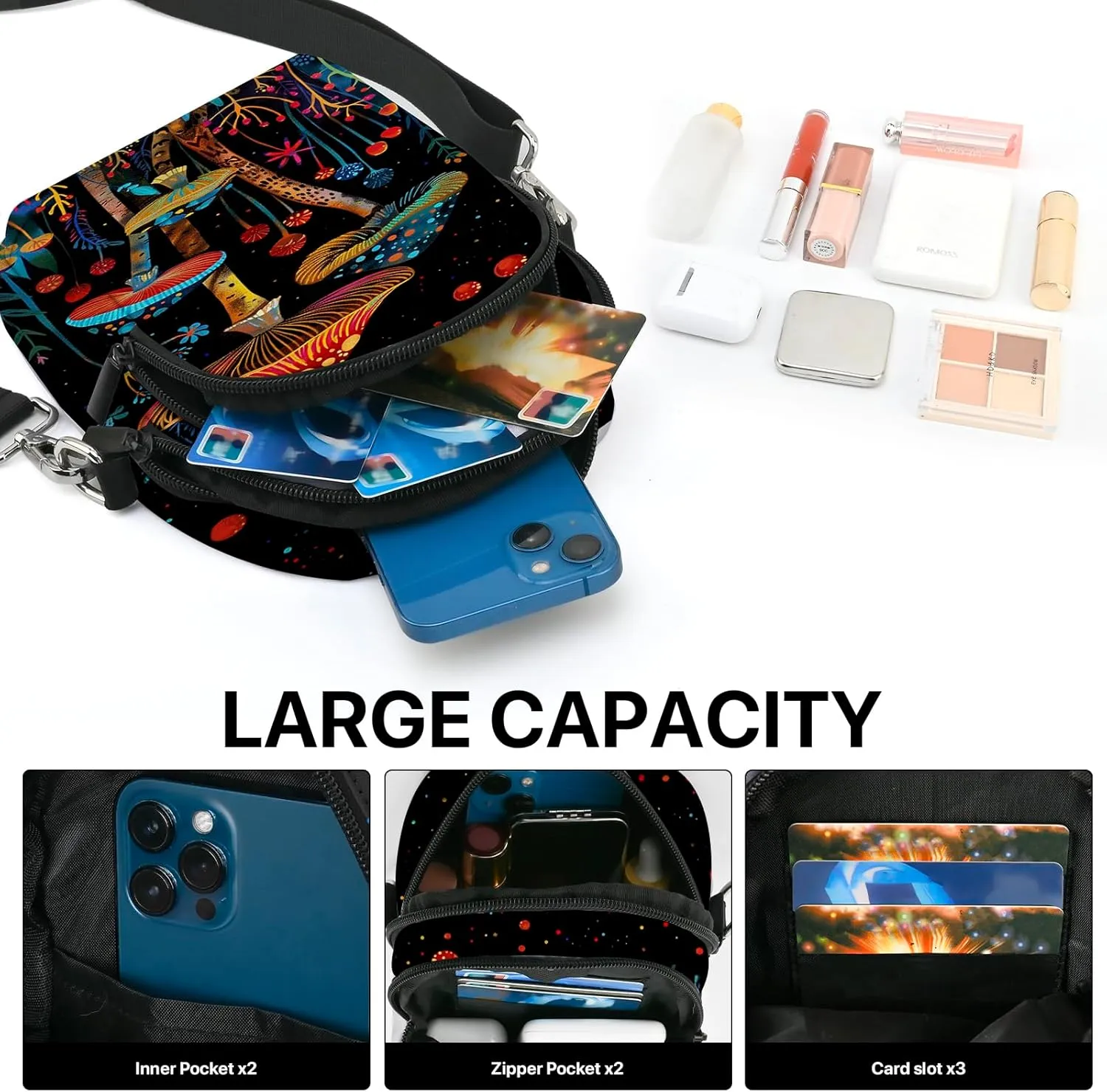 Small Crossbody Bags for Women Waterproof Cell Phone Bag Wallet Purse with Card Slots Adjustable Strap