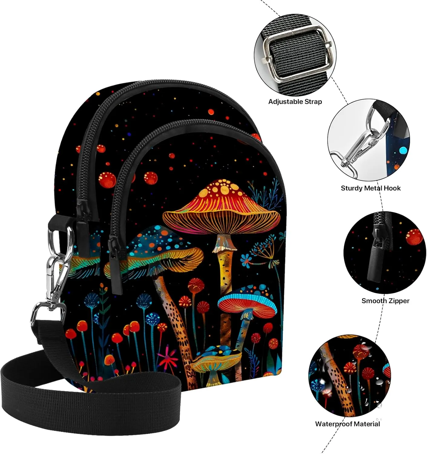 Small Crossbody Bags for Women Waterproof Cell Phone Bag Wallet Purse with Card Slots Adjustable Strap