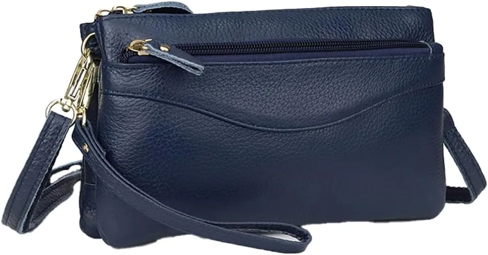 Small Crossbody Sling Bag Real Leather Purse for Women Crossover Trendy Shoulder Handbag multi-compartment