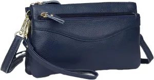Small Crossbody Sling Bag Real Leather Purse for Women Crossover Trendy Shoulder Handbag multi-compartment