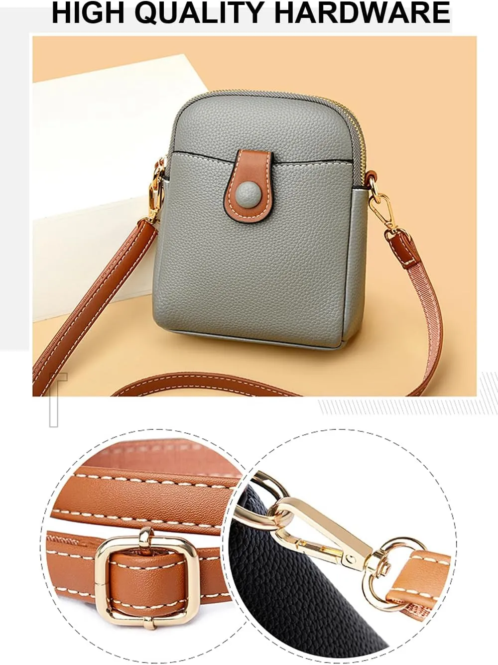 Small Leather Crossbody Bag for Women - Phone Purse and Cross Body Bag