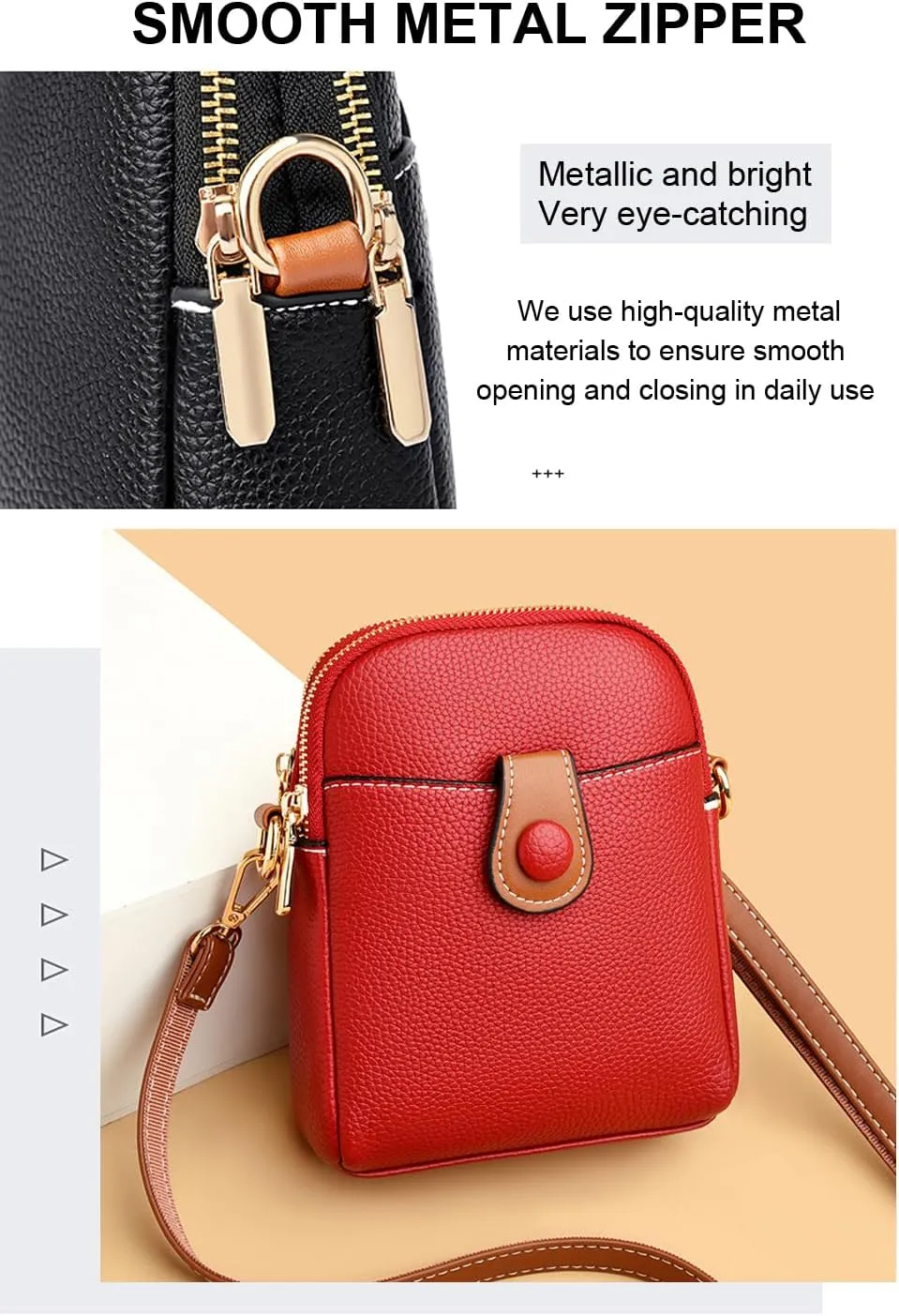 Small Leather Crossbody Bag for Women - Phone Purse and Cross Body Bag