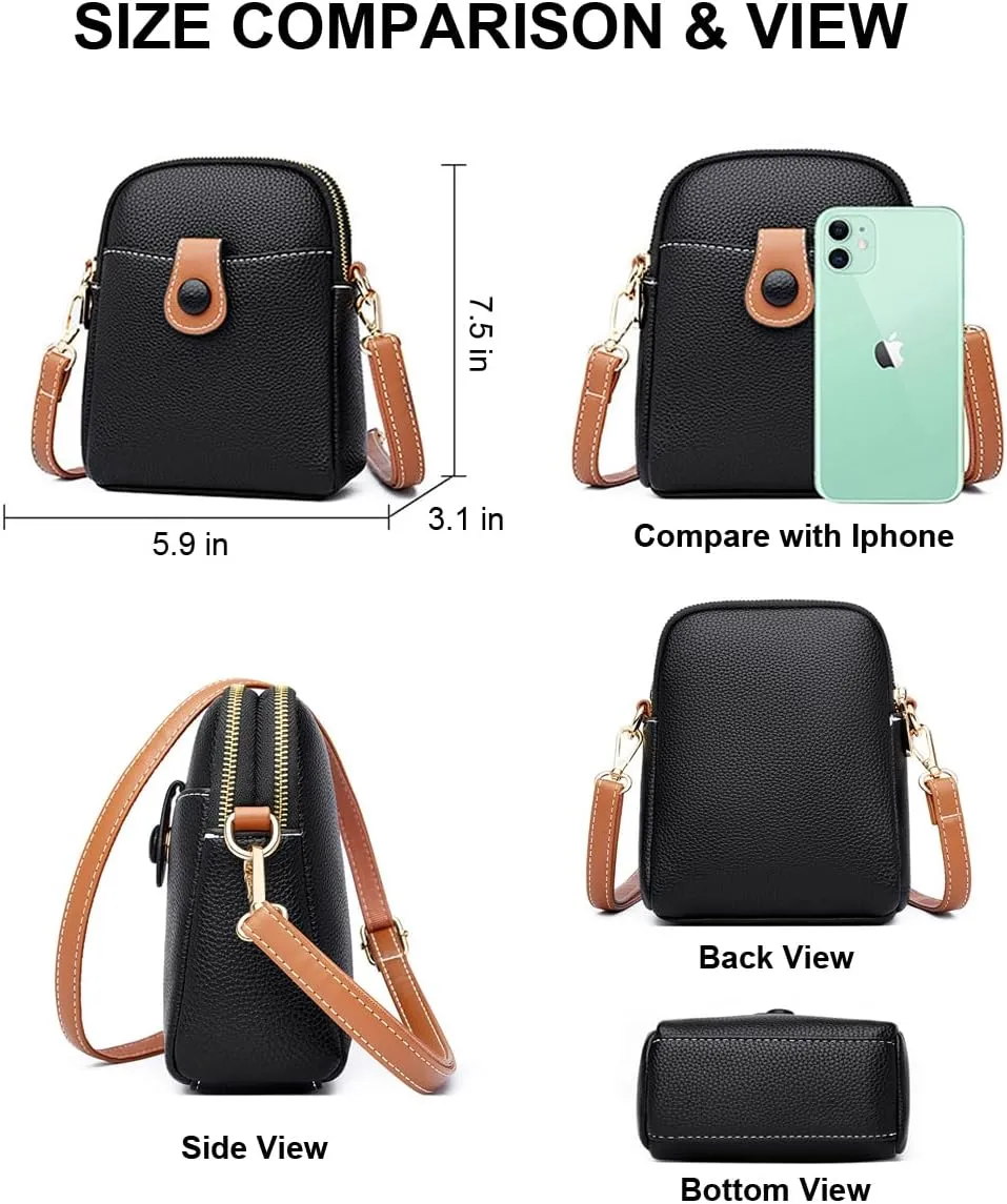 Small Leather Crossbody Bag for Women - Phone Purse and Cross Body Bag
