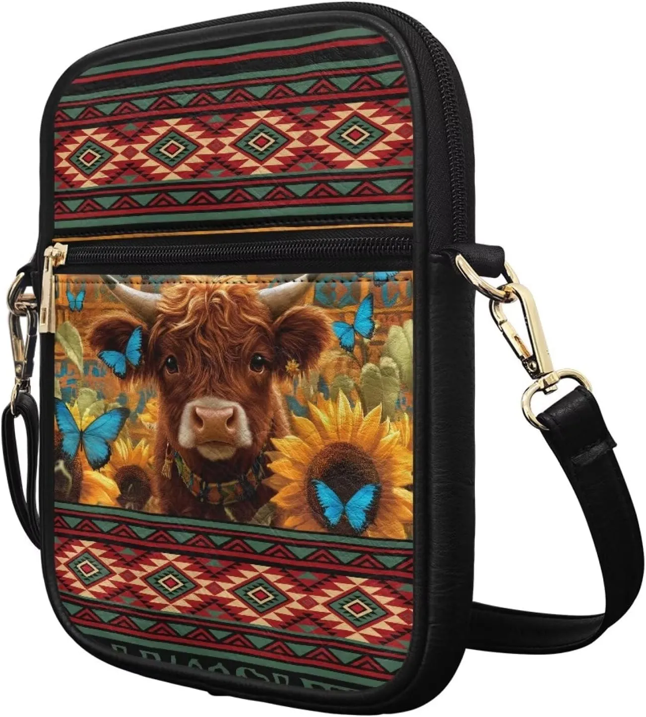 Small Messenger Bag Leather Crossbody Bag for Women Men Fashion Cross Body Shoulder Purse with Adjustable Strap