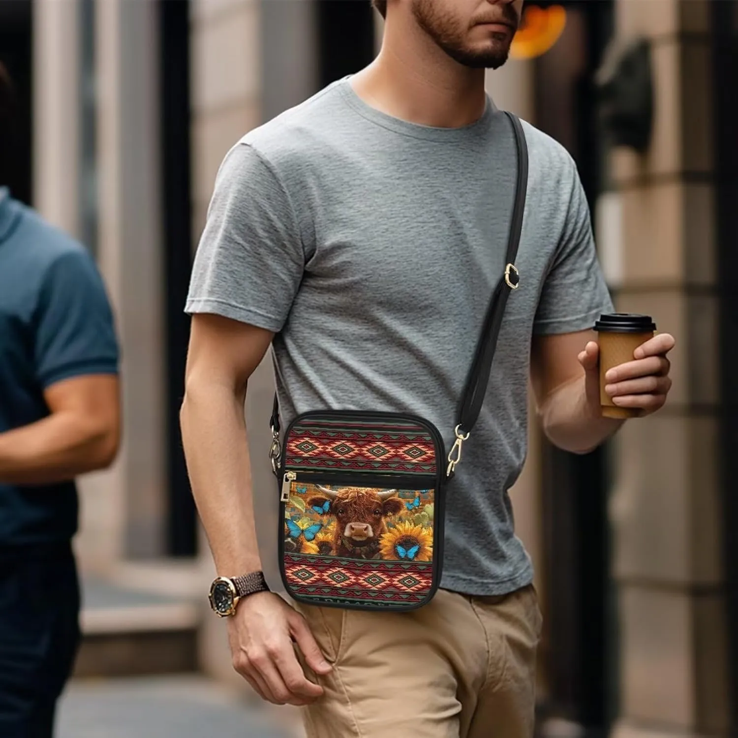 Small Messenger Bag Leather Crossbody Bag for Women Men Fashion Cross Body Shoulder Purse with Adjustable Strap