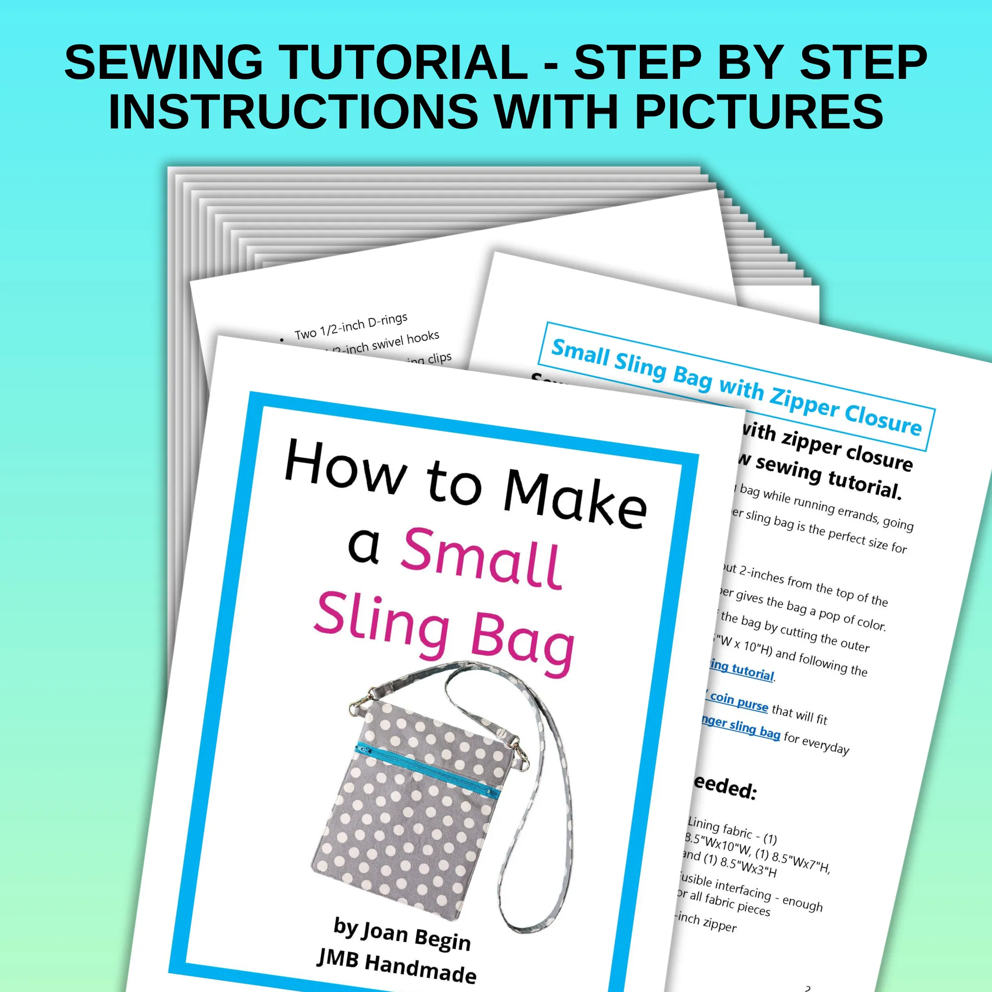 Small Sling Bag Sewing Tutorial / Sling Bag Pattern / Sling Bag Sewing Pattern / Crossbody Bag Purse Sewing Pattern / DIY Small Sling Bag