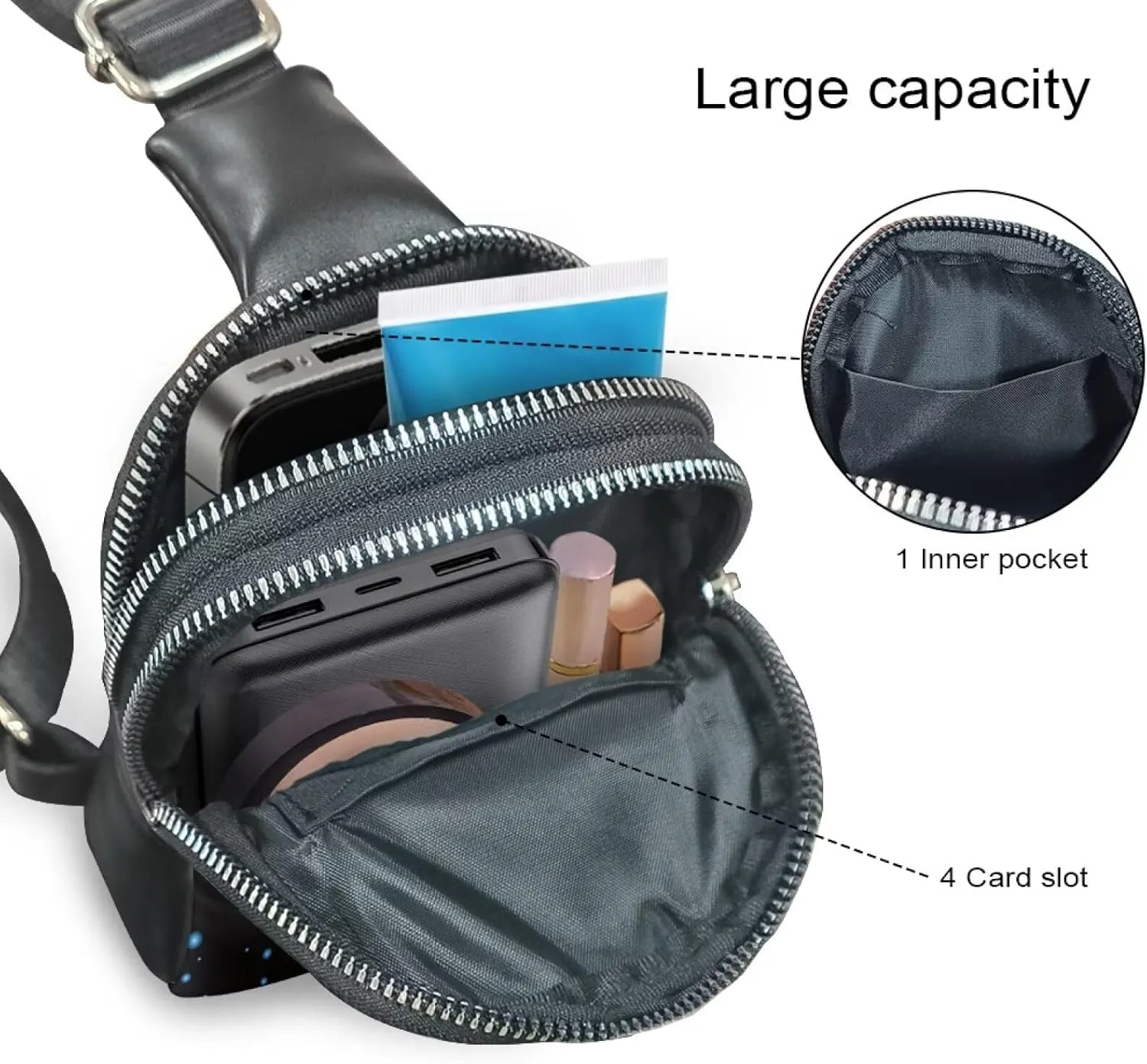 Small Sling Bags for Women Ladies Crossbody Sling Backpack Leather Fanny Pack Crossbody Bag for Travel