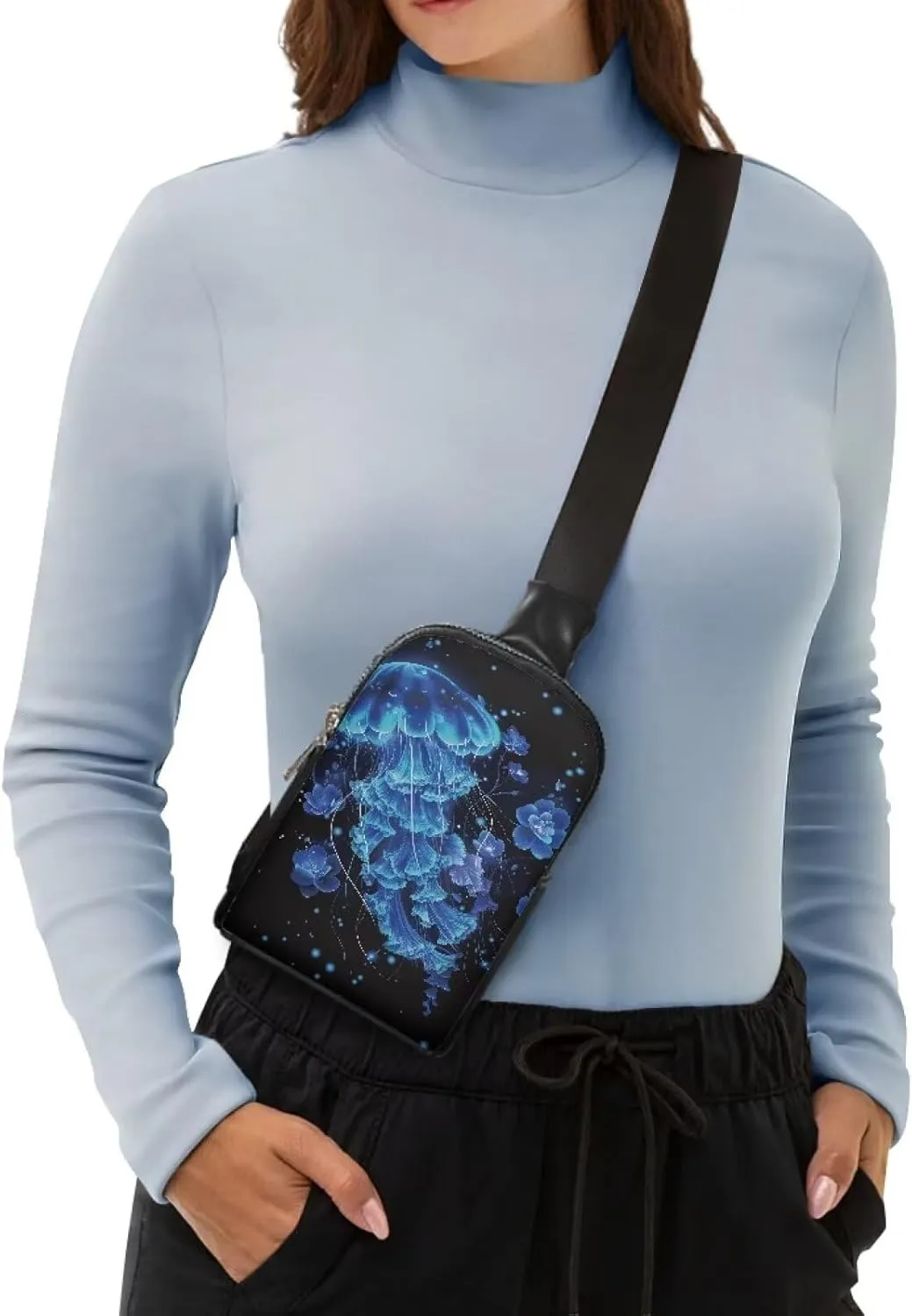Small Sling Bags for Women Ladies Crossbody Sling Backpack Leather Fanny Pack Crossbody Bag for Travel