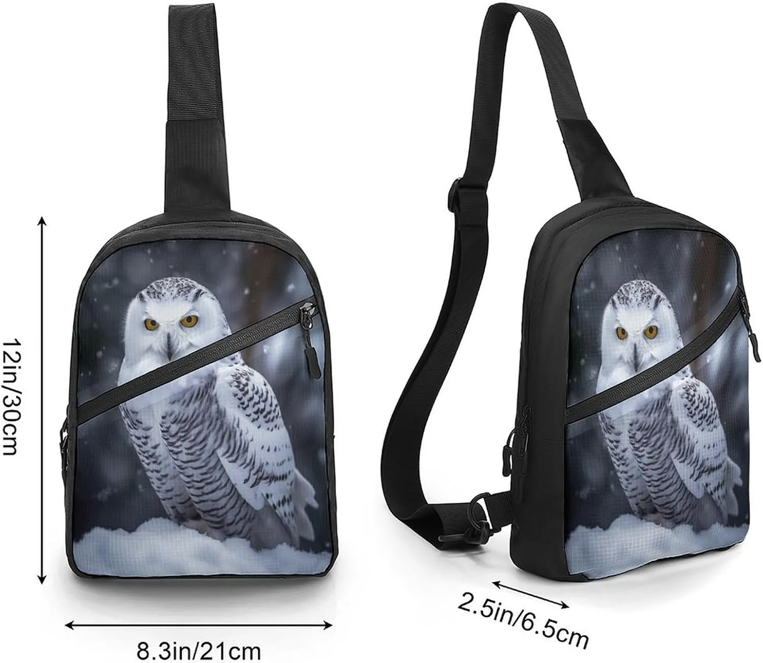 Small Sling Chest Bag Crossbody Bag for Men Women,Arctic Owl Lightweight Gym Daypack for Travel Cycling Hiking