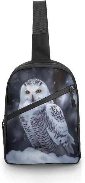 Small Sling Chest Bag Crossbody Bag for Men Women,Arctic Owl Lightweight Gym Daypack for Travel Cycling Hiking