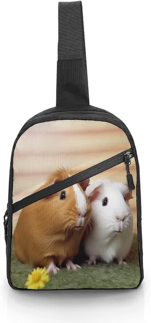 Small Sling Chest Bag Crossbody Bag for Men Women,Cute Guinea Pig Lightweight Gym Daypack for Travel Cycling Hiking