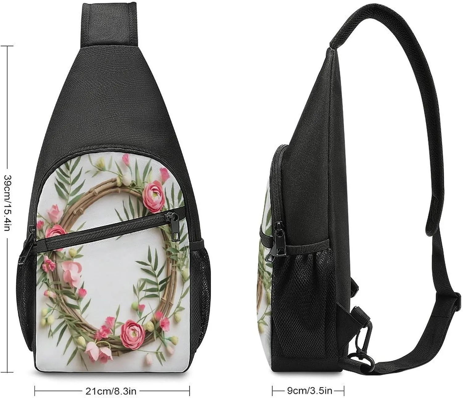 Small Sling Chest Bag Crossbody Bag for Men Women,Handmade Garland Lightweight Gym Daypack for Travel Cycling Hiking