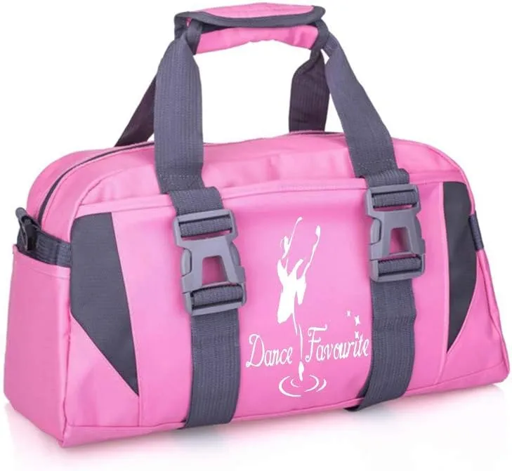 Small/Large Dance Duffle Bag For Girls Sport Gym Bags For Women Yoga Bag (pink and white, Large)