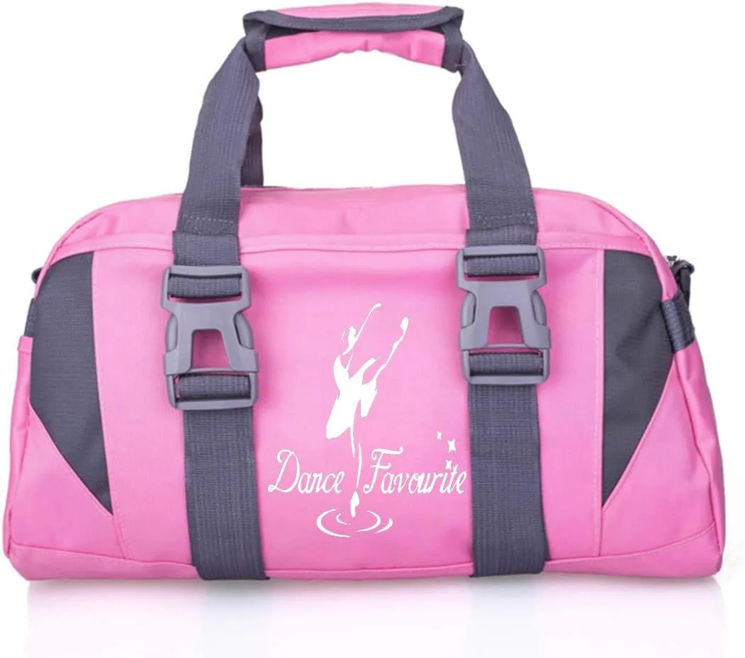 Small/Large Dance Duffle Bag For Girls Sport Gym Bags For Women Yoga Bag (pink and white, Large)