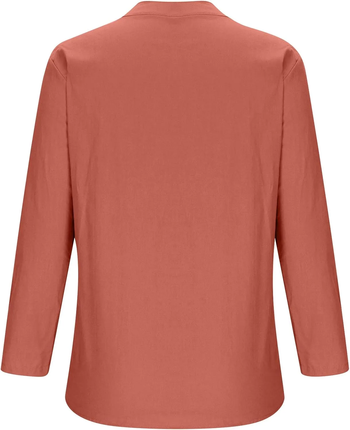 SMIDOW Linen Tops for Women Summer Plus Size Button Down Cotton Linen Shirts Long Sleeve v Neck Loose Comfy Blouse 2023