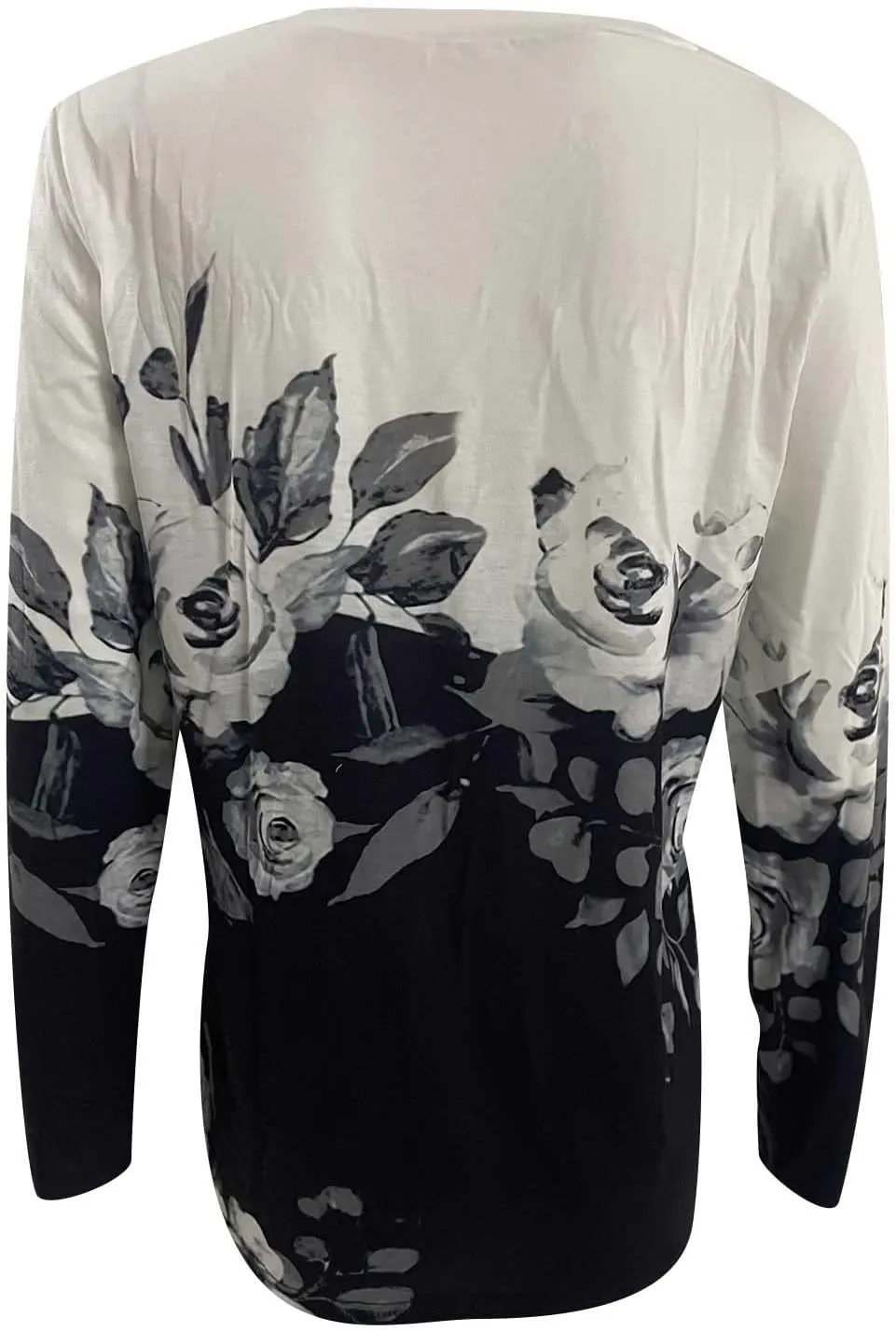SMIDOW Womens Ethnic Style Long Sleeve Tops 2024 Trendy Spring Shirts v Neck Loose Comfy Pullover Tops Blouse Dressy Casual