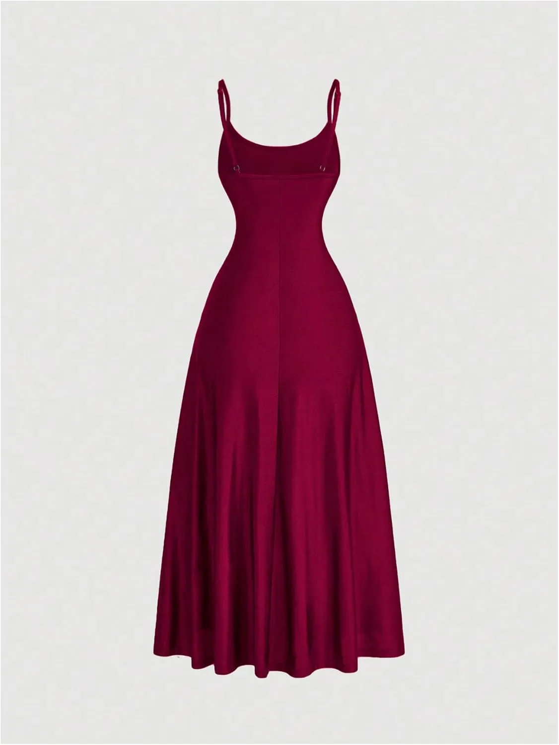 SOLY HUX Women's Sleeveless Cami Dress Spaghetti Strap Ruched A Line Flared Elegant Long Dresses